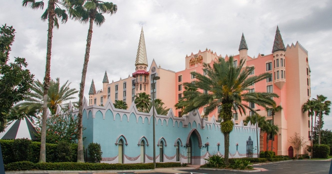 Castle hotel on International Drive in Orlando, USA