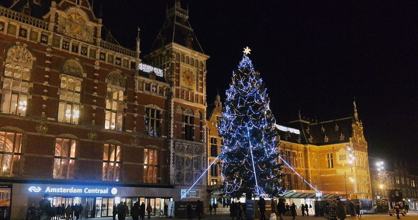 Christmas tree Amsterdam central station