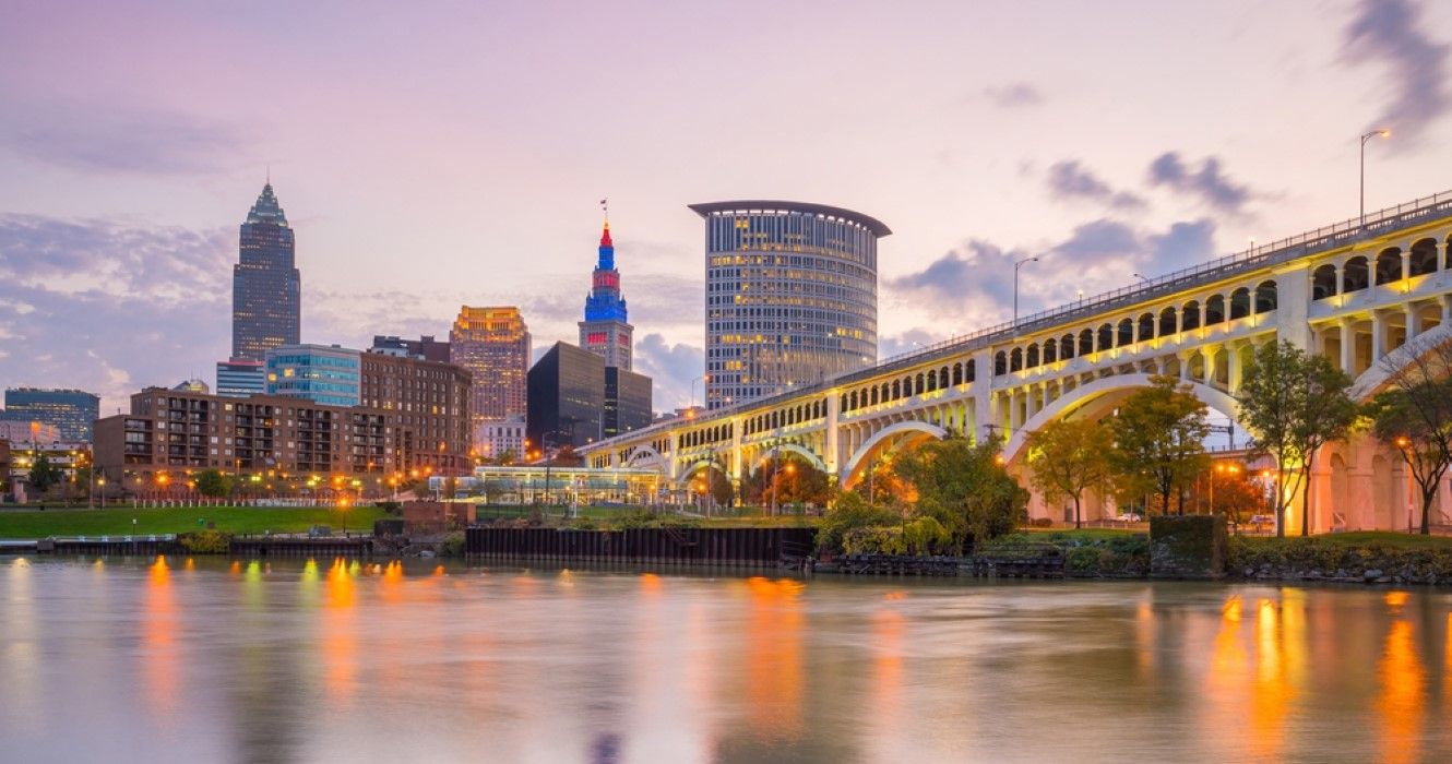 Downtown Cleveland skyline in Ohio