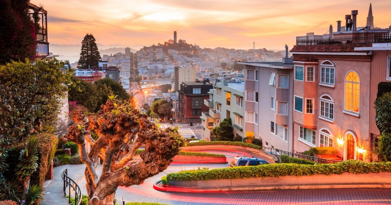 Famous Lombard Street in San Francisco