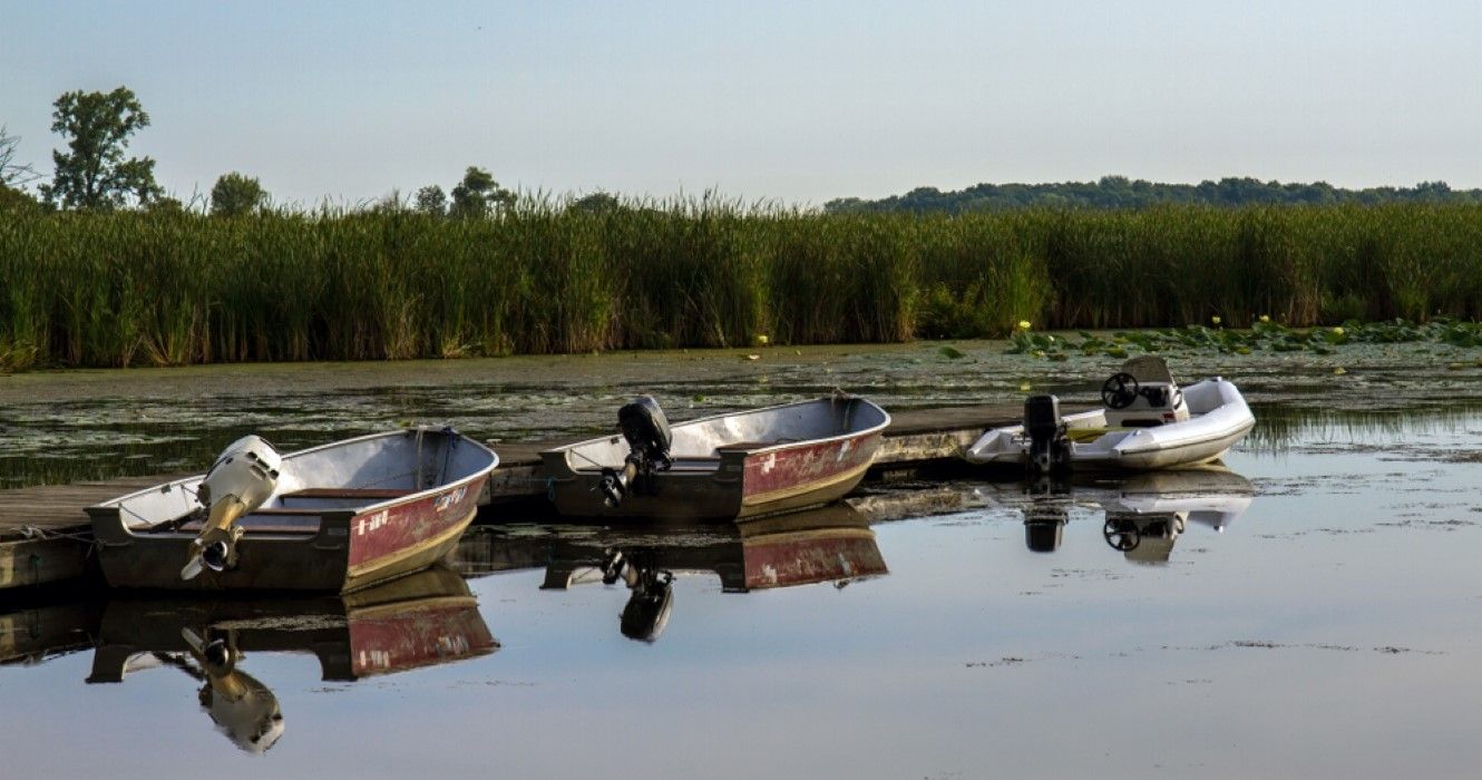 Fishing Boats In Chain O Lakes State Park Illinois 