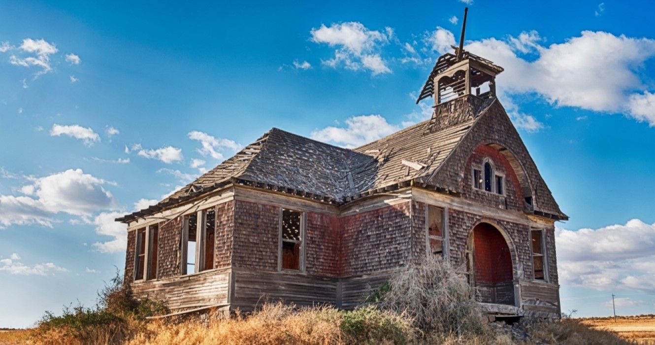 Old schoolhouse in the ghost town of Govan, Washington
