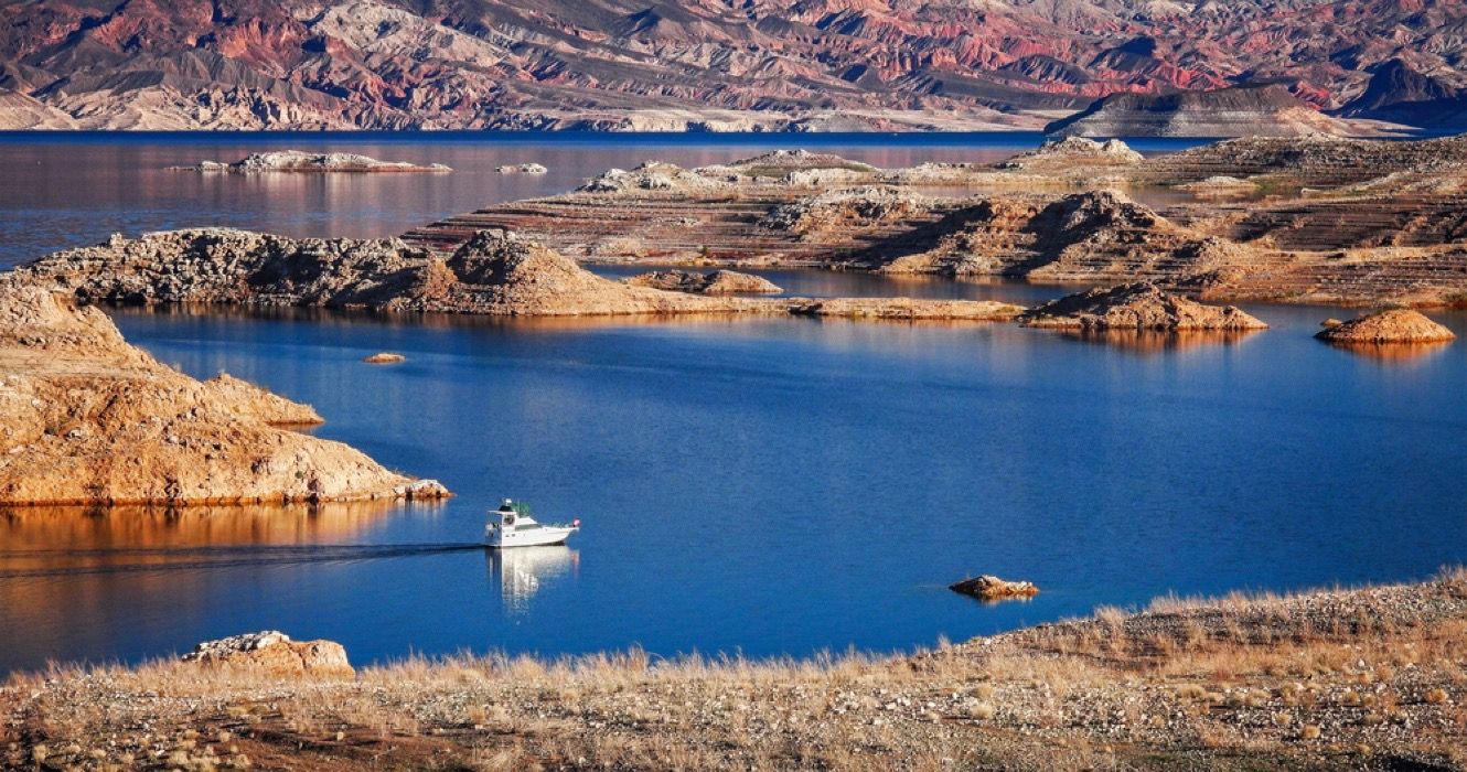 Powerboat cruising on Lake Mead