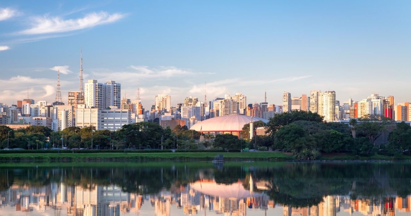 Sao Paulo Skyline from Ibirapuera Park, Brazil