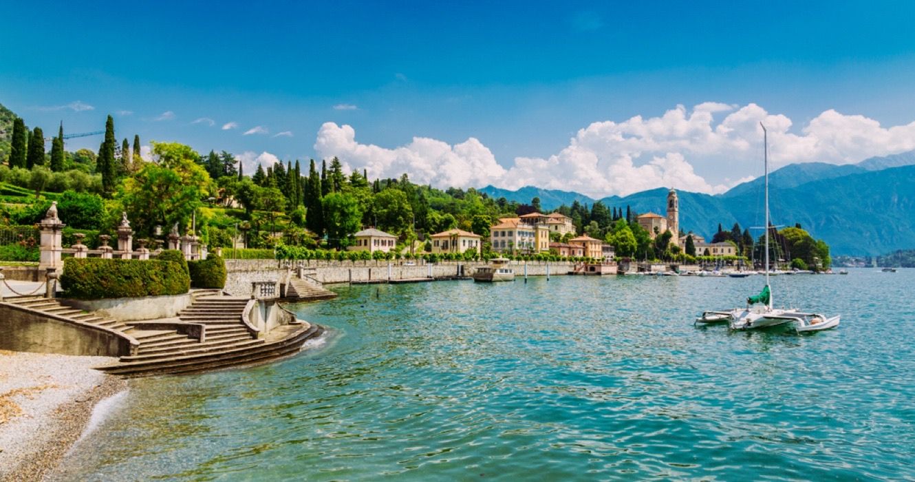 Shore of Lake Como in Tremezzo town, Lombardy region, Italy