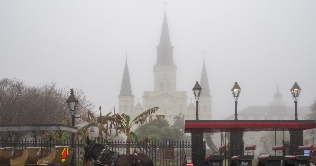 St. Louis Cathedral on Foggy Day in New Orleans