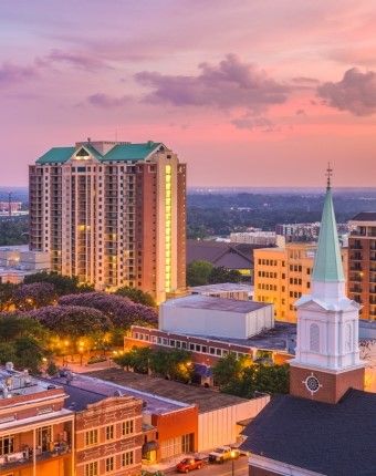 View of sunset in the Capital City of Florida, Tallahassee, FL, USA