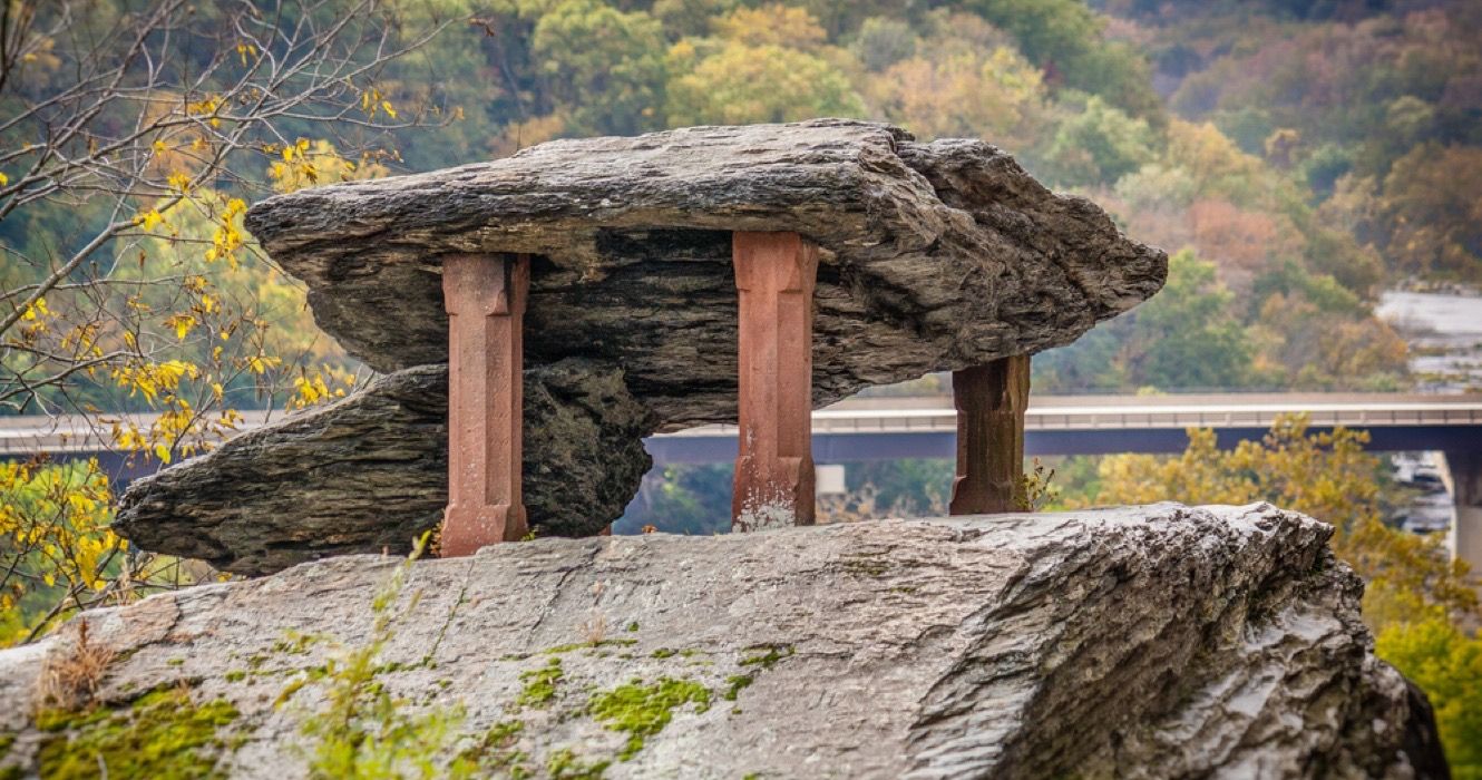 The Jefferson Rock in Harpers Ferry National Historical Park, West Virginia