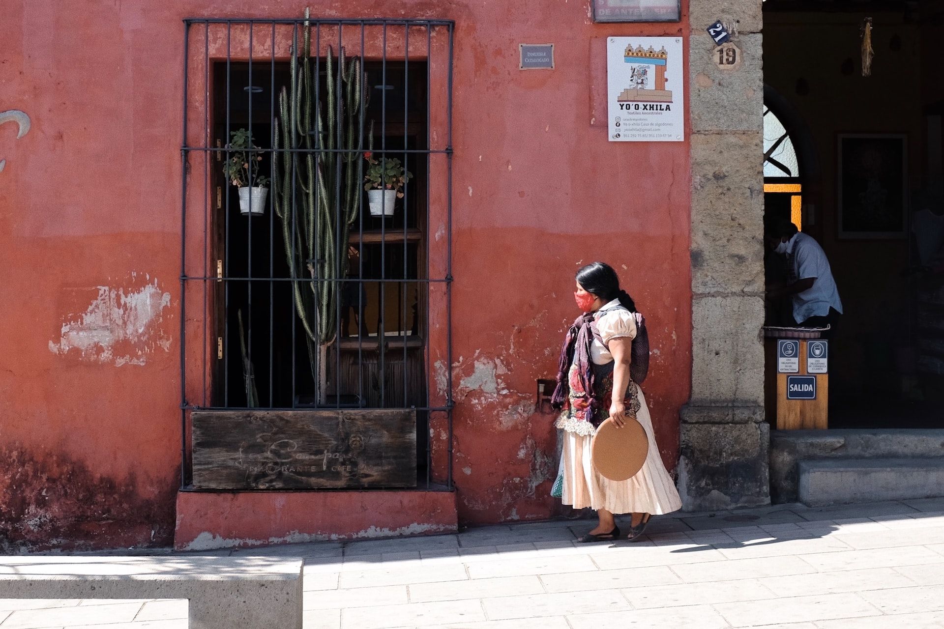 A woman walking in Oaxaca