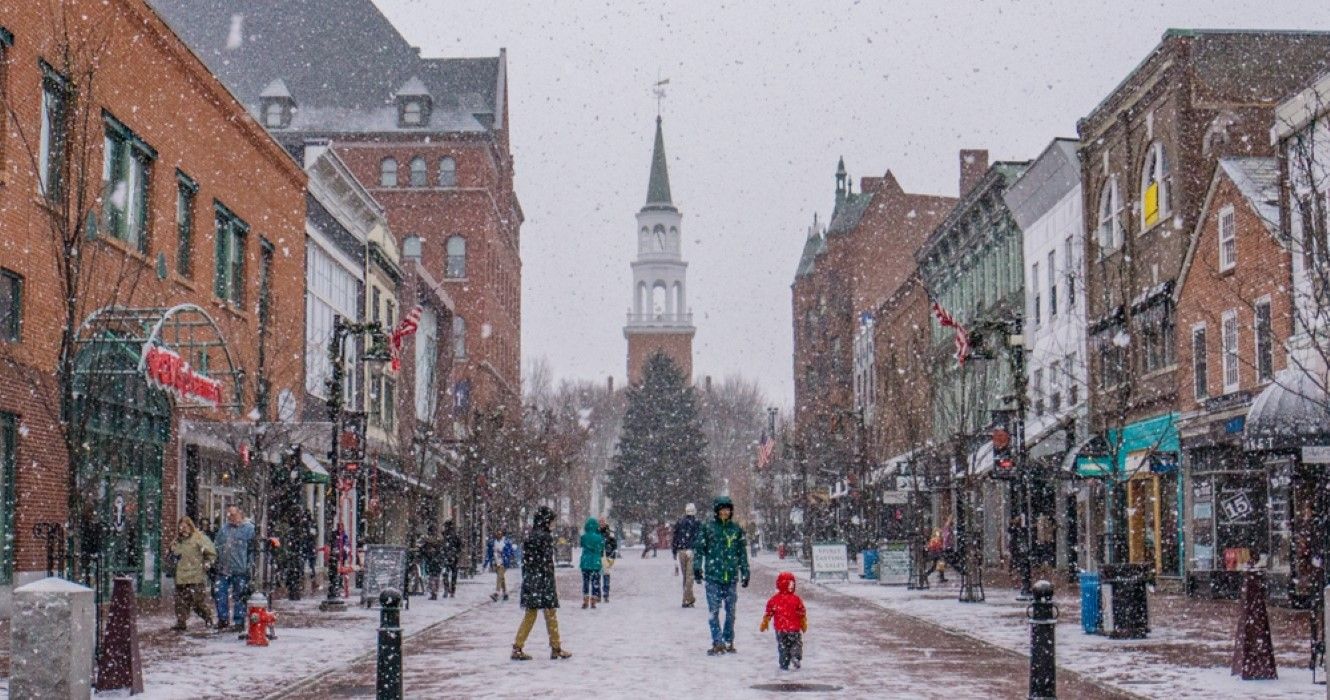 Burlington, Vermont in the winter