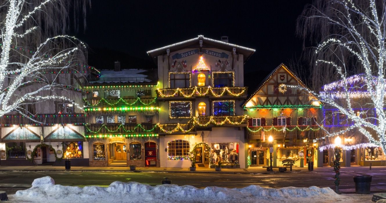 Christmas decorations in Leavenworth, Washington