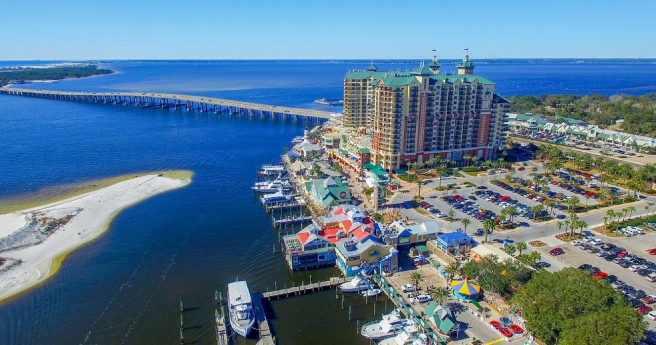 Vibrant cityscape of Destin and its coastline in Florida, USA 