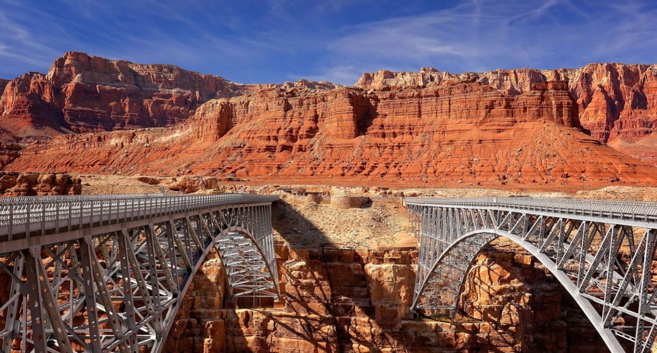 Historic Navajo Bridge spans Marble Canyon