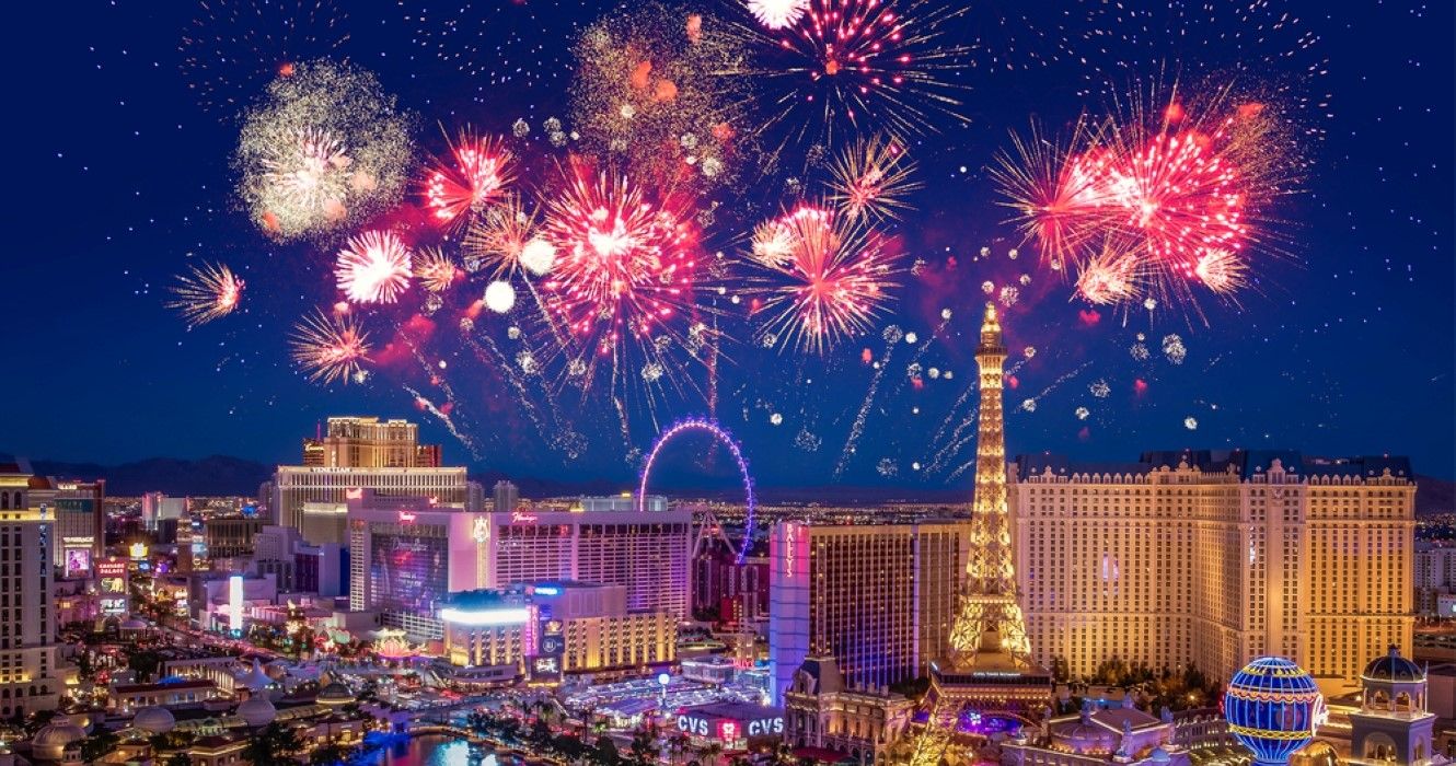 Las Vegas during new year's eve