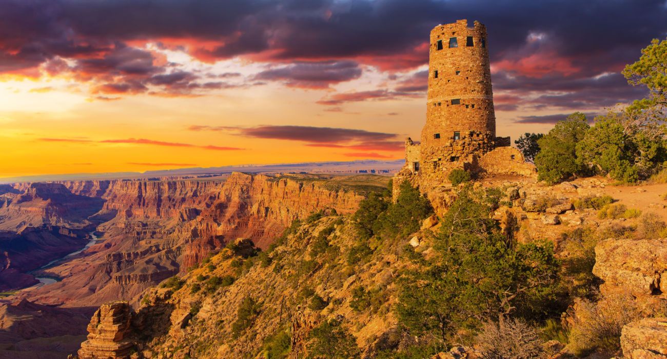 Panorama of the Indian Watchtower at Desert View Point