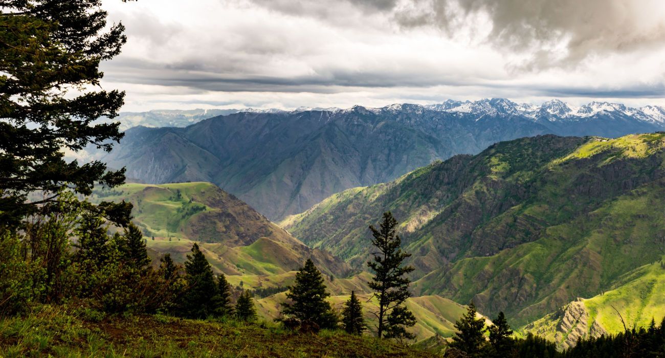 Seven Devils Mountain range with rugged Hells Canyon