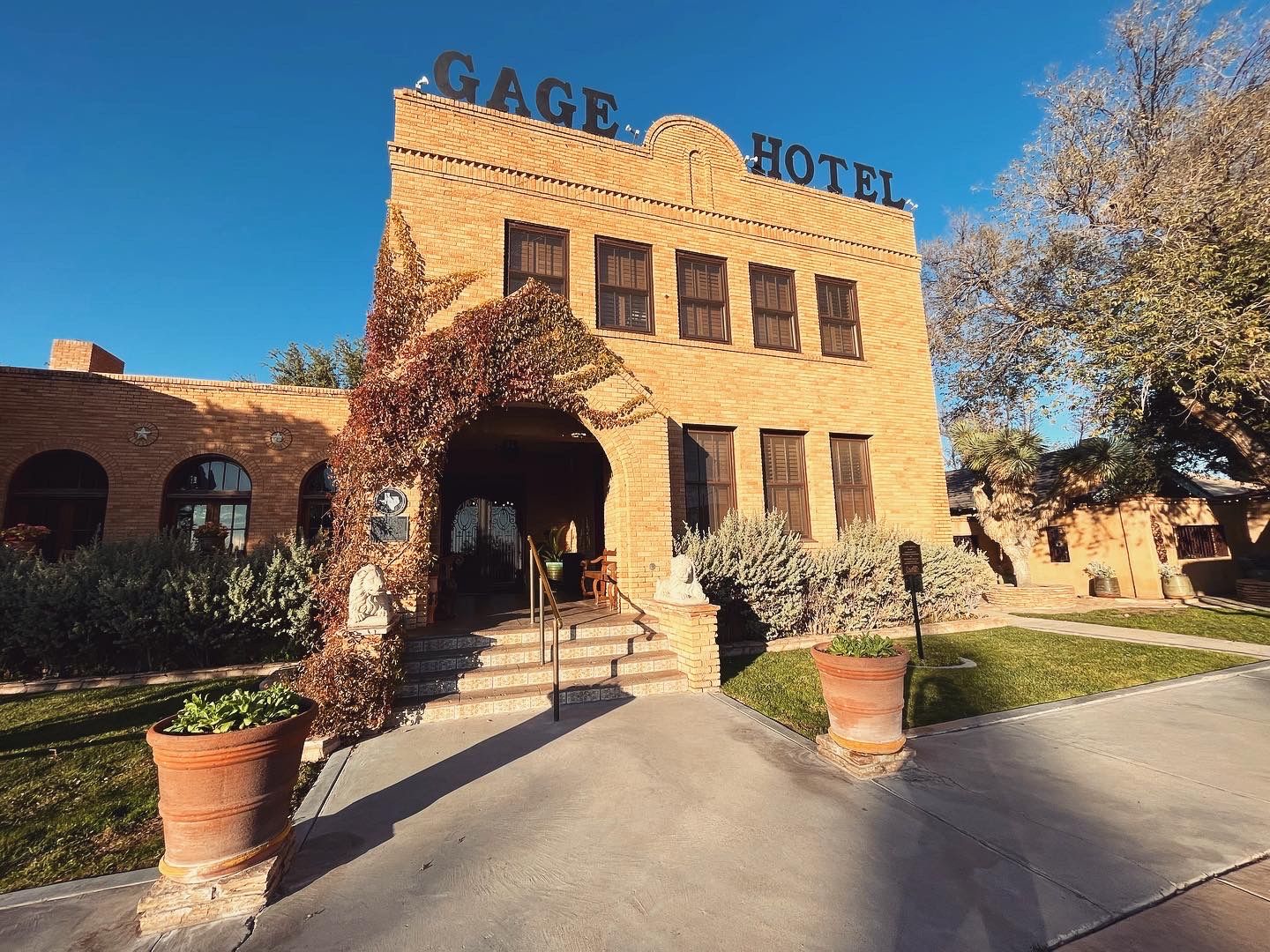 The Gage Hotel's Exterior in Marathon 