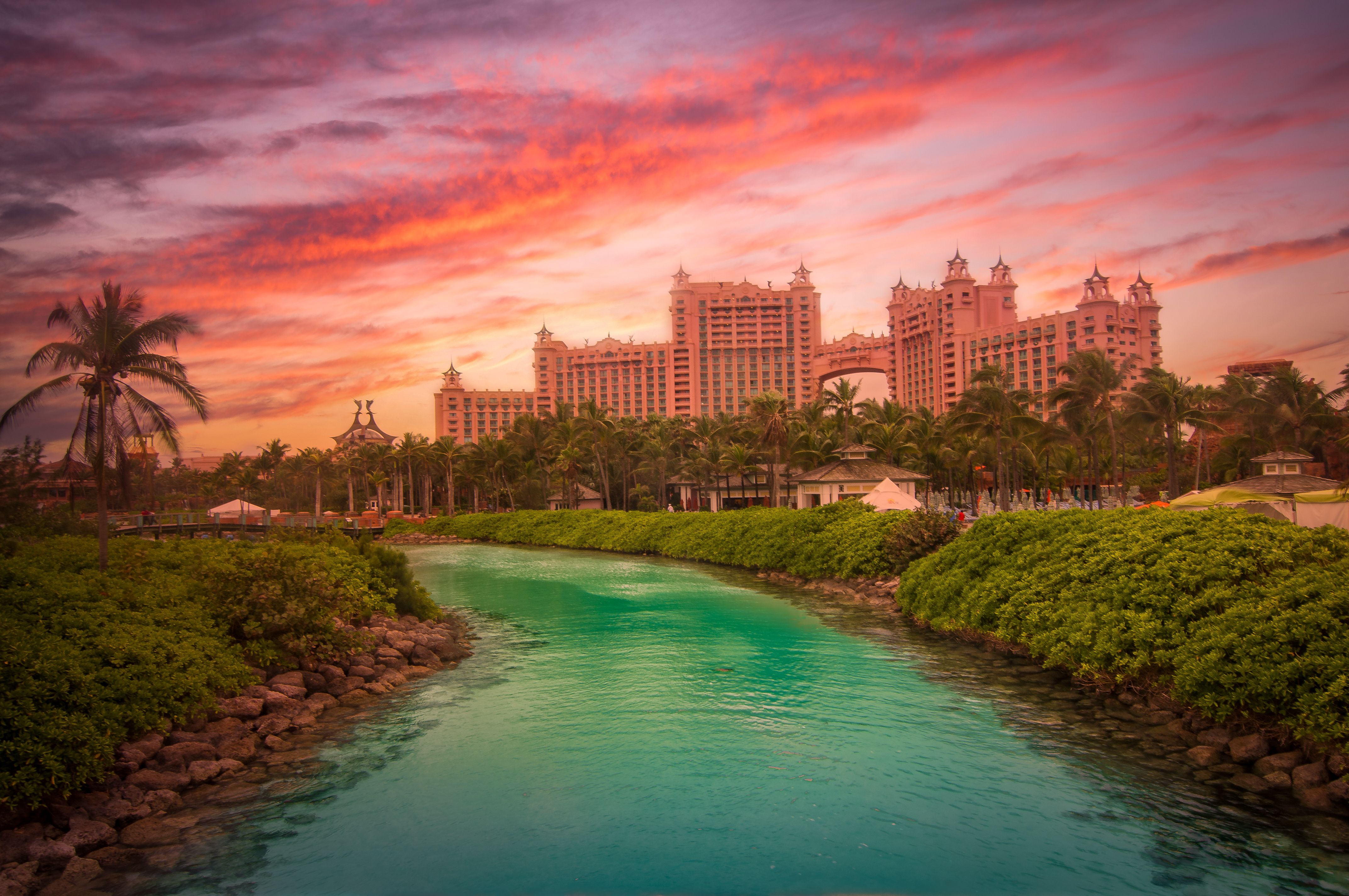 Atlantis Paradise Island at sunset