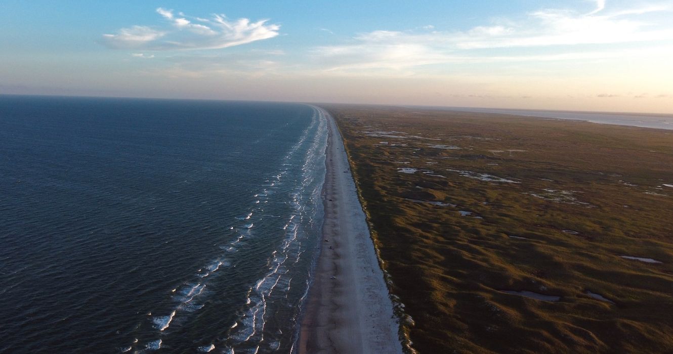 Aerial view of South Padre Island, Texas