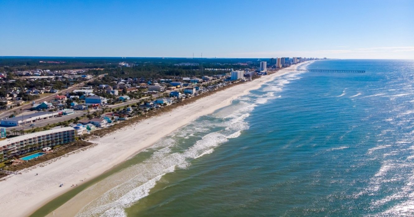 Aerial City view of the Gulf Shores, Alabama