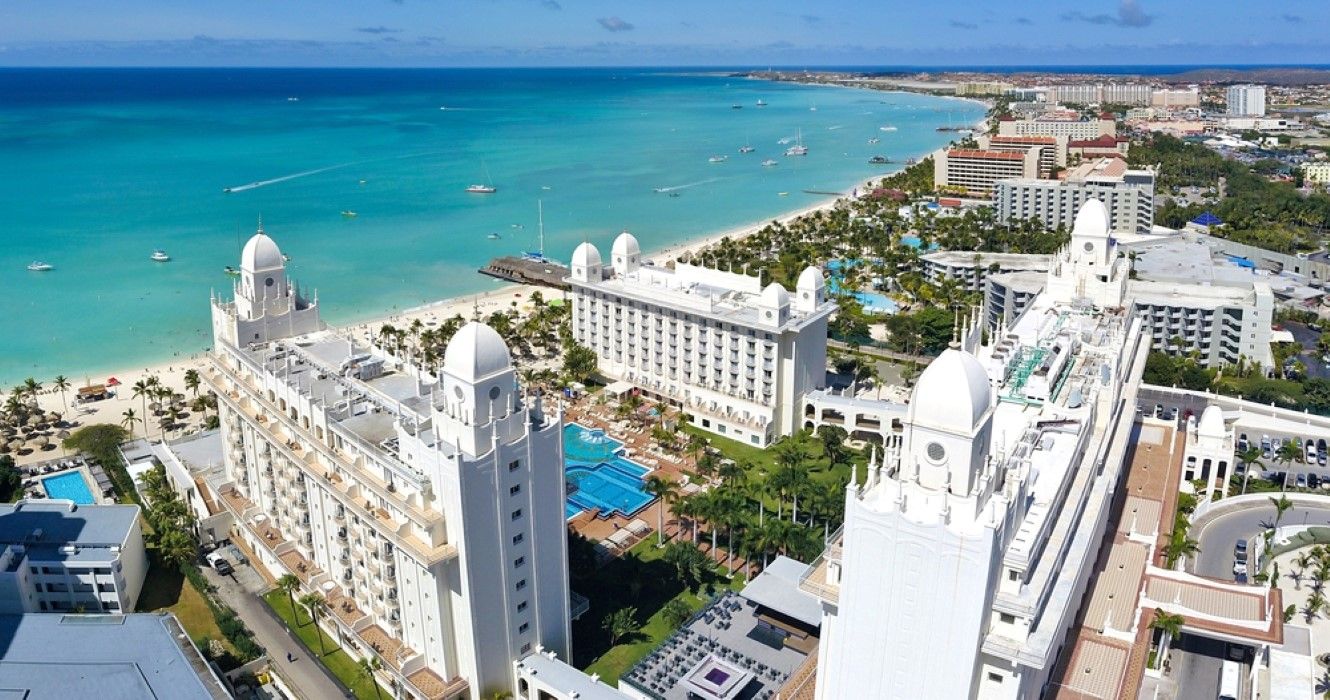 Amazing Palm Beach, hotels and coast on Aruba, Caribbean