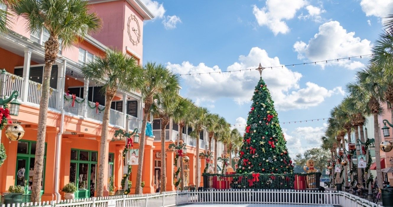 Christmas decorations in the city of Celebration, Florida