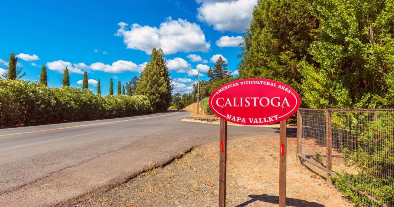 Entrance sign to Calistoga, Napa Valley, California