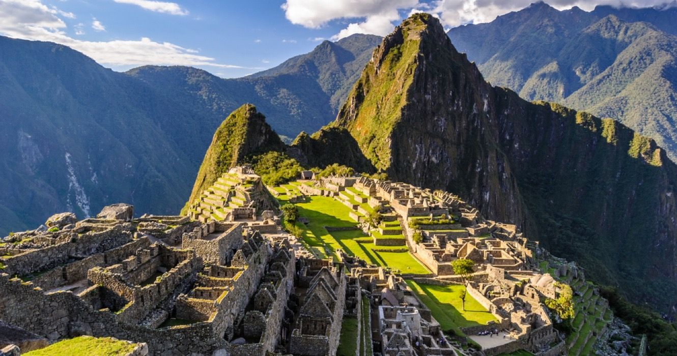 Historical sanctuary of Machu Picchu in the Andes Mountains, Peru 