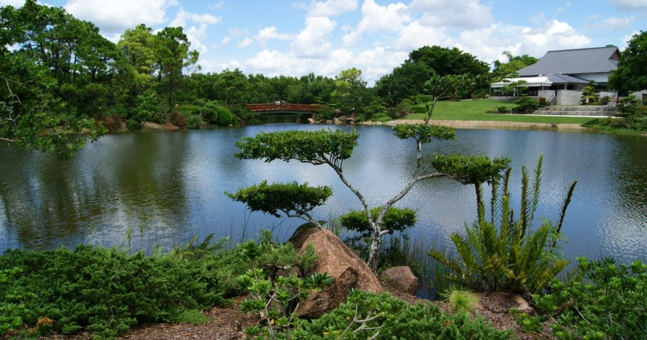 Morikami Japenese Gardens Lake and museum, Florida