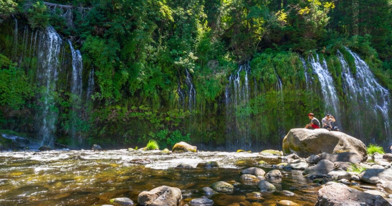 Mossbrae Falls in the Shasta Cascade in Dunsmuir, California