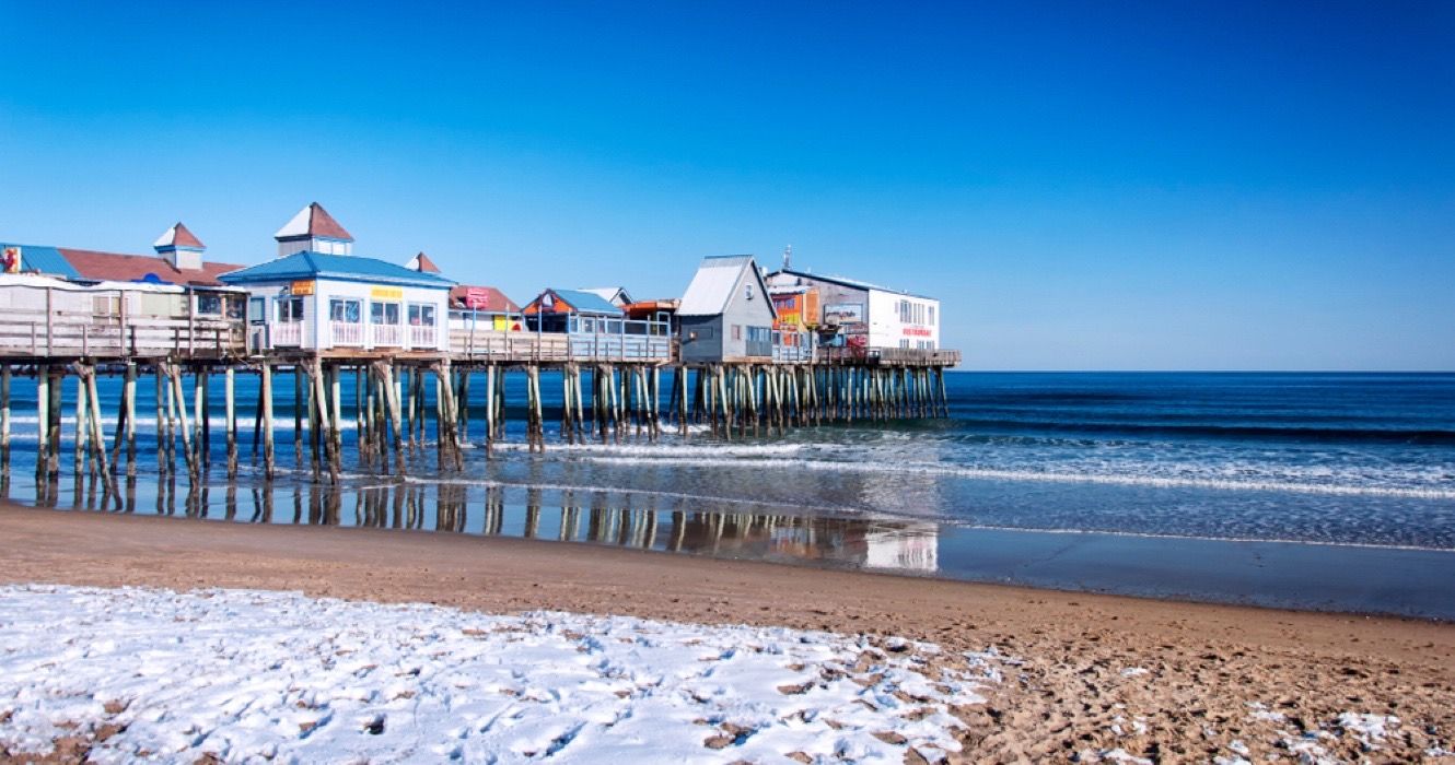 Old Orchard Beach and pier, Maine