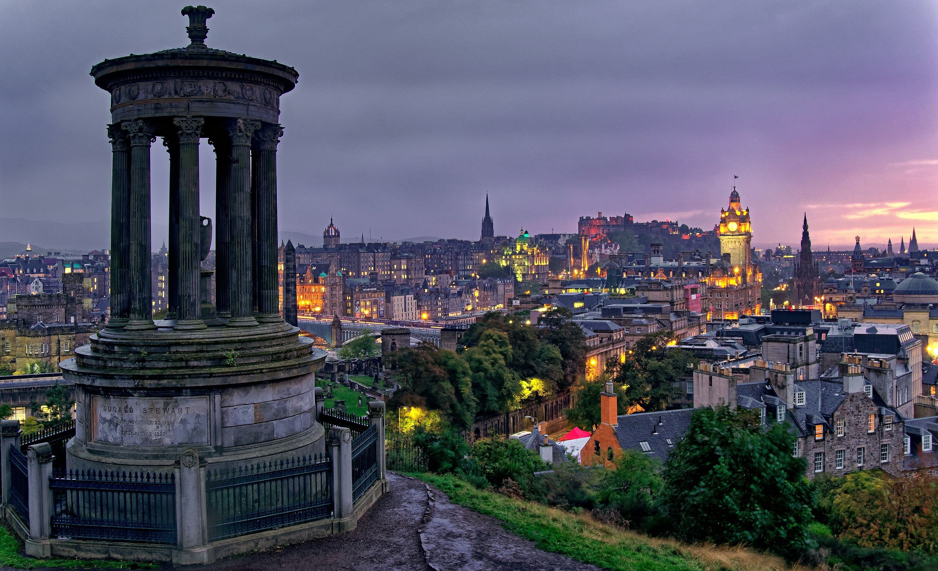 Edinburgh at night Calton to the Castle