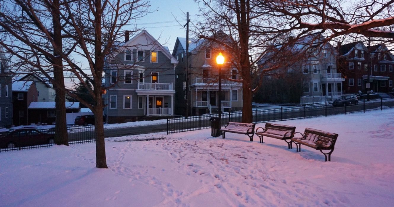 Roger Williams Square during winter, Providence, Rhode Island