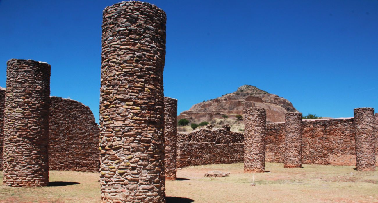 Ruins and Columnns At The La Quemada Archeological Site