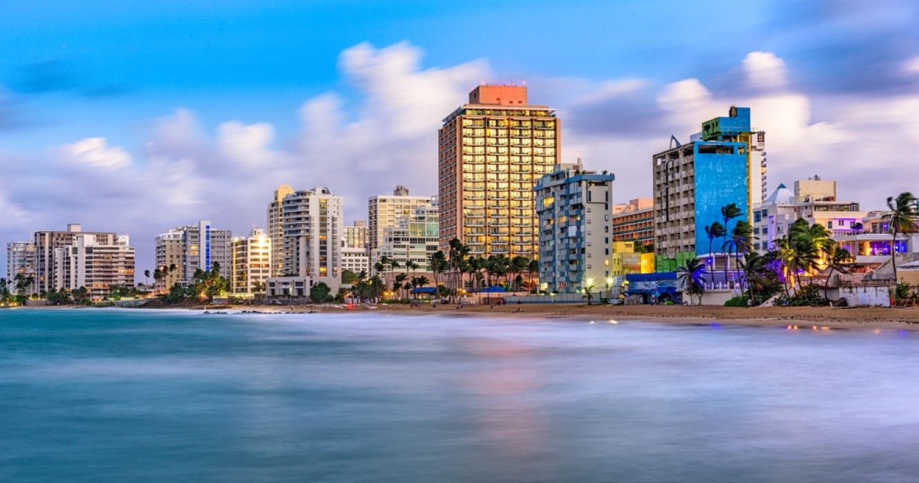 San Juan, Puerto Rico resort skyline on Condado Beach