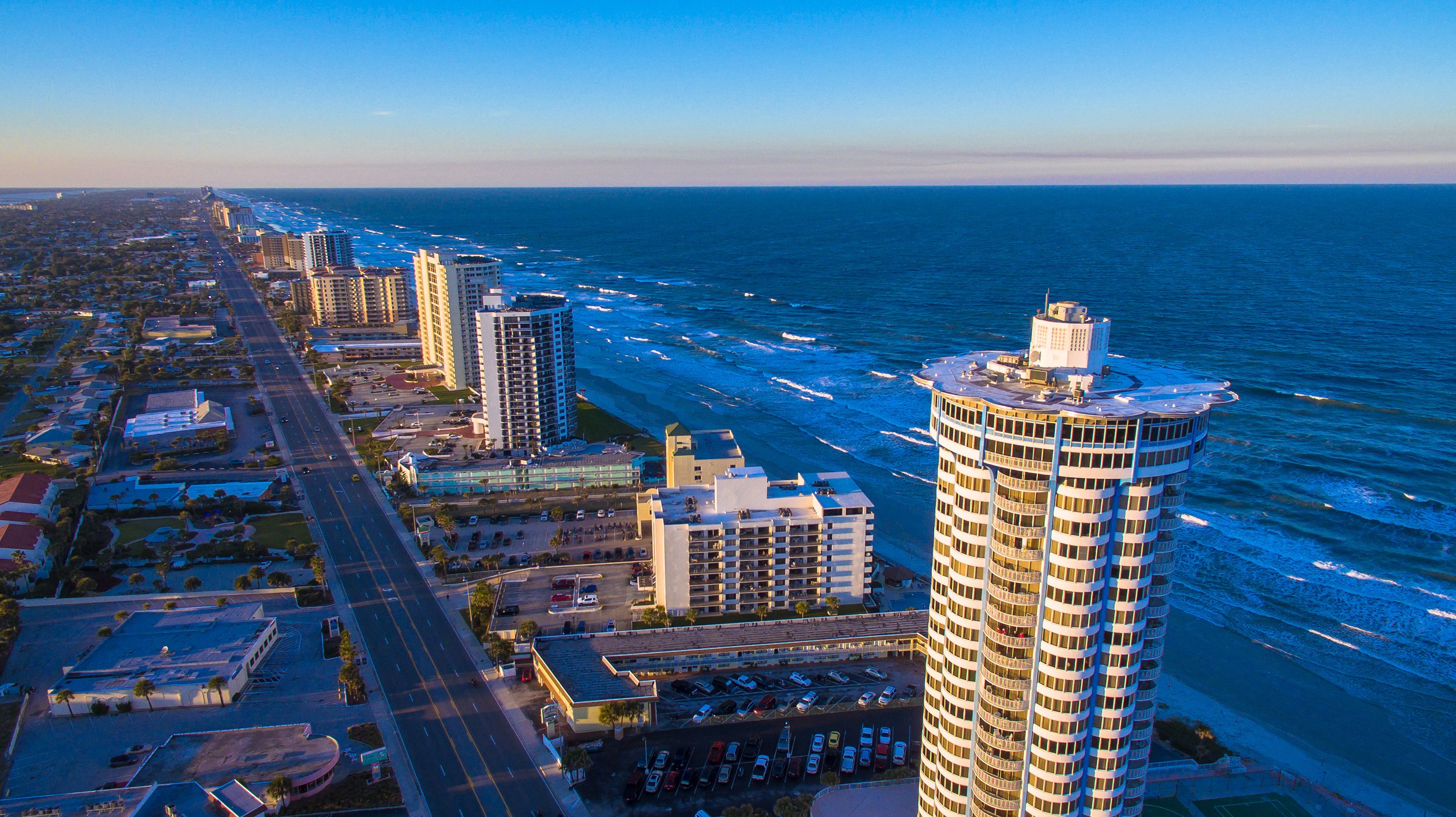 Strip of Hotels on Daytona Beach