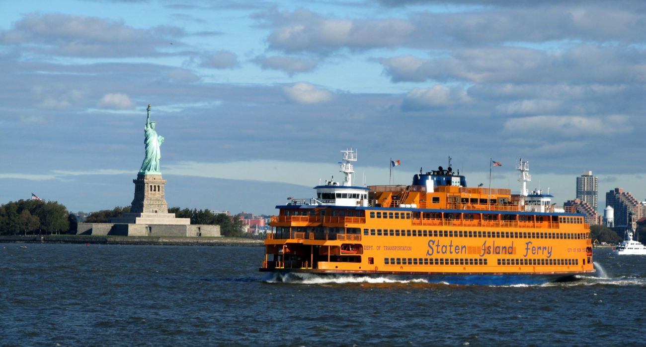 Staten Island Ferry passing the Statue of Liberty