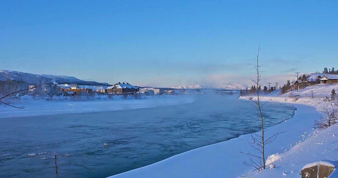 Yukon River in winter, Canada
