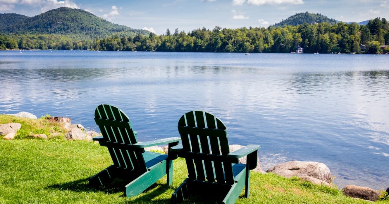 Adirondack chairs, Mirror Lake, Lake Placid New York