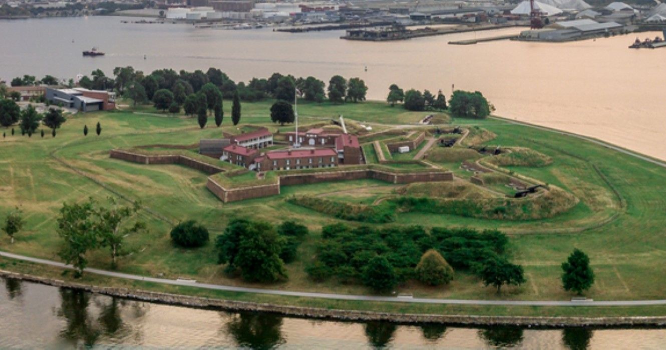 Aerial view of Fort McHenry in Baltimore