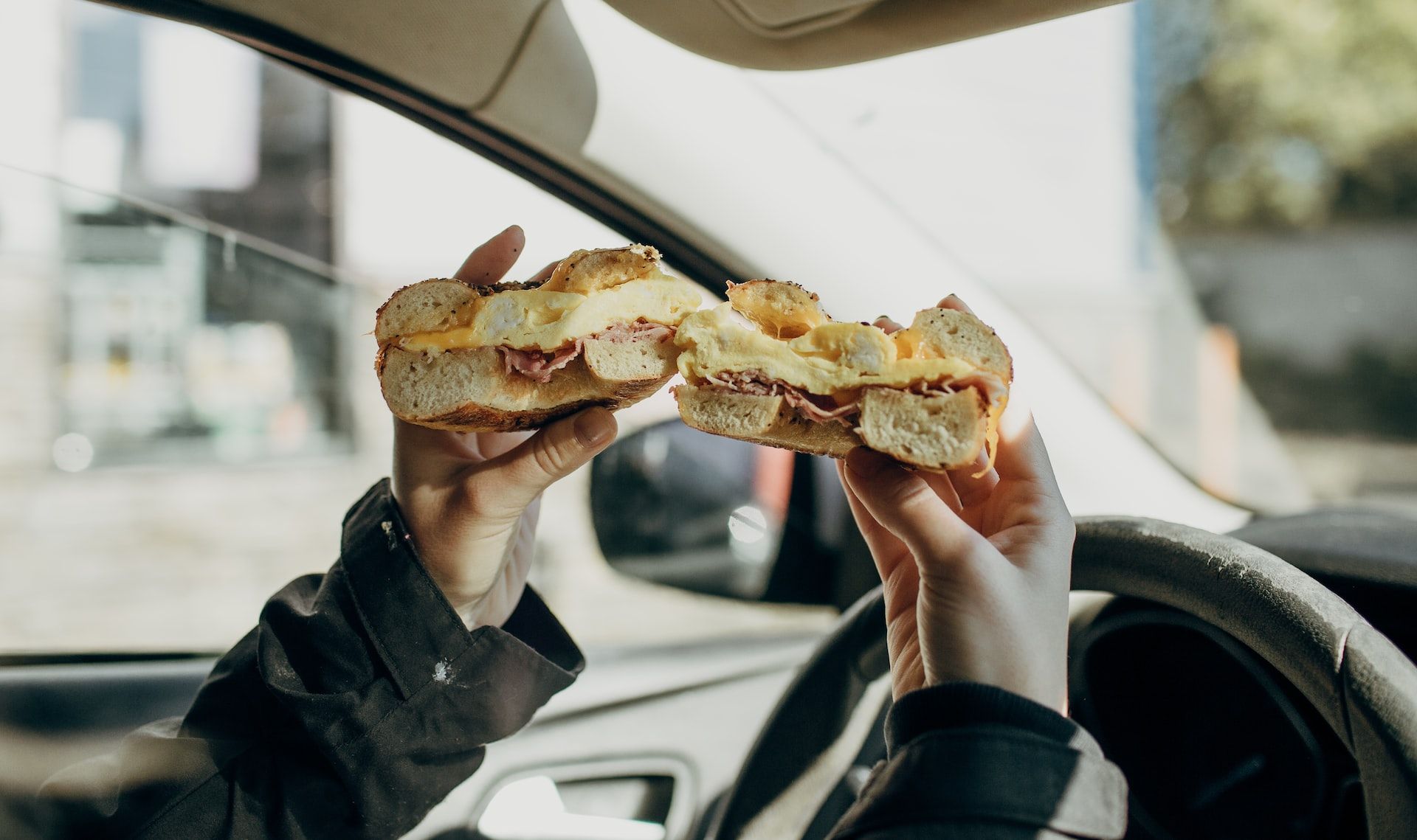 Breakfast bagel sandwich