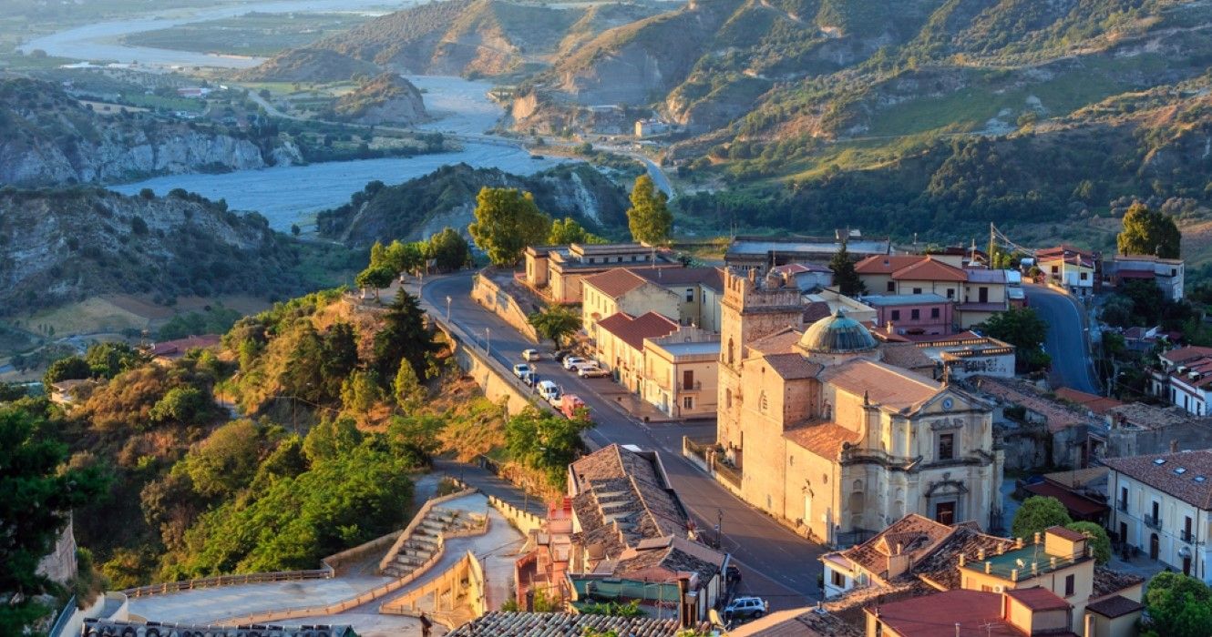 Calabria village view, southern Italy