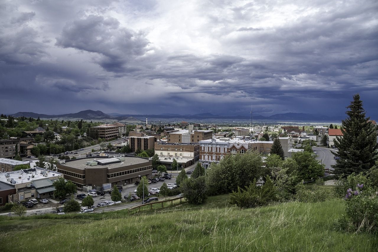 Cloudy skys over Helena, Montana