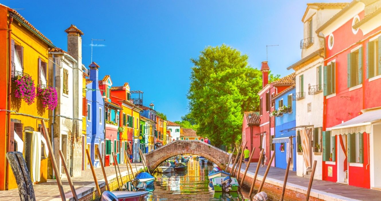 Colorful houses of Burano island, Venice, Italy
