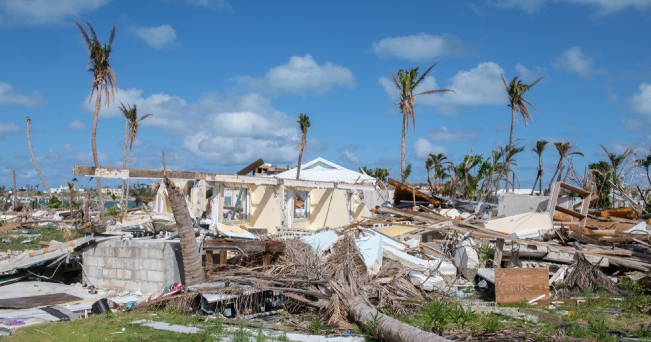Destruction from Hurricane Dorian in Marsh Harbor, Abaco Island, The Bahamas