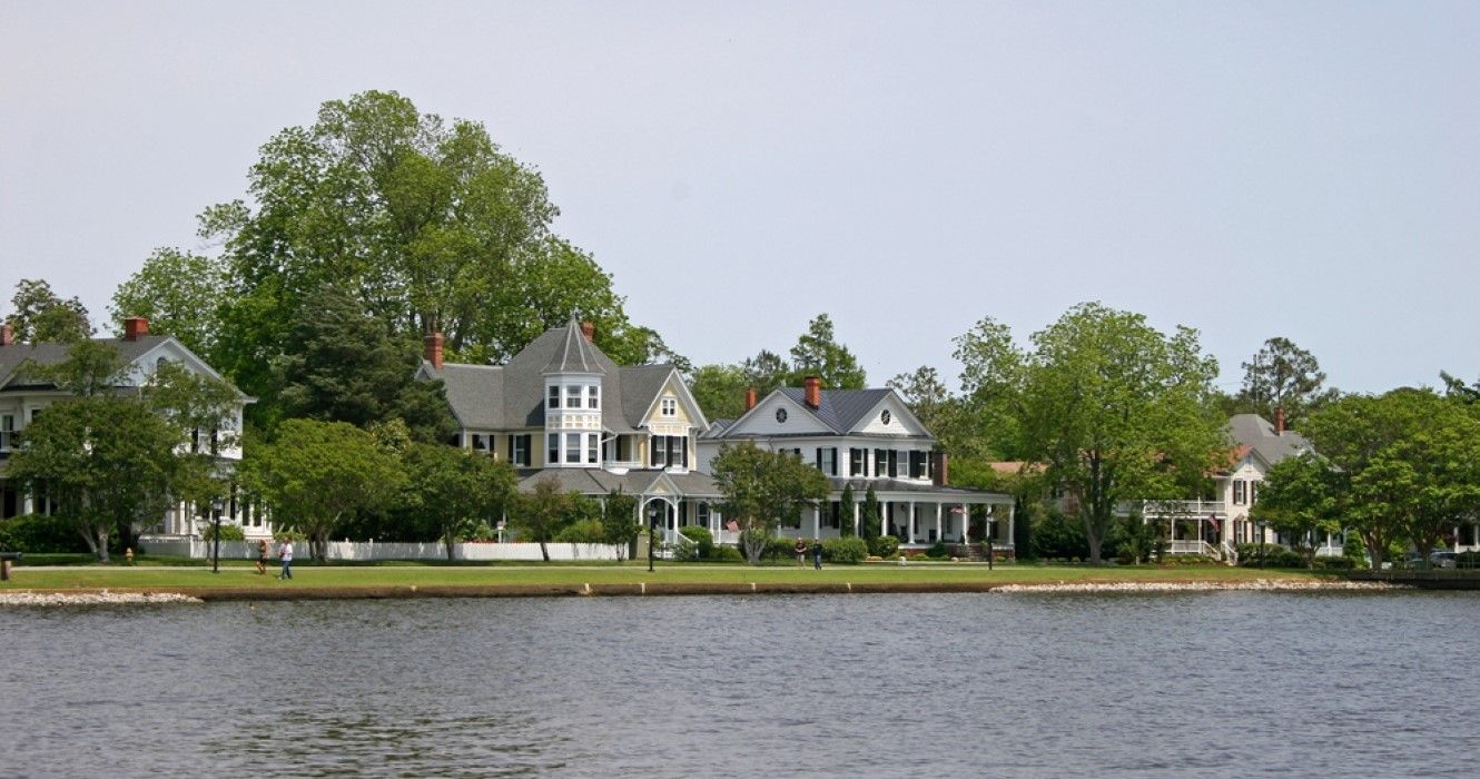 House view from river in Edenton, North Carolina