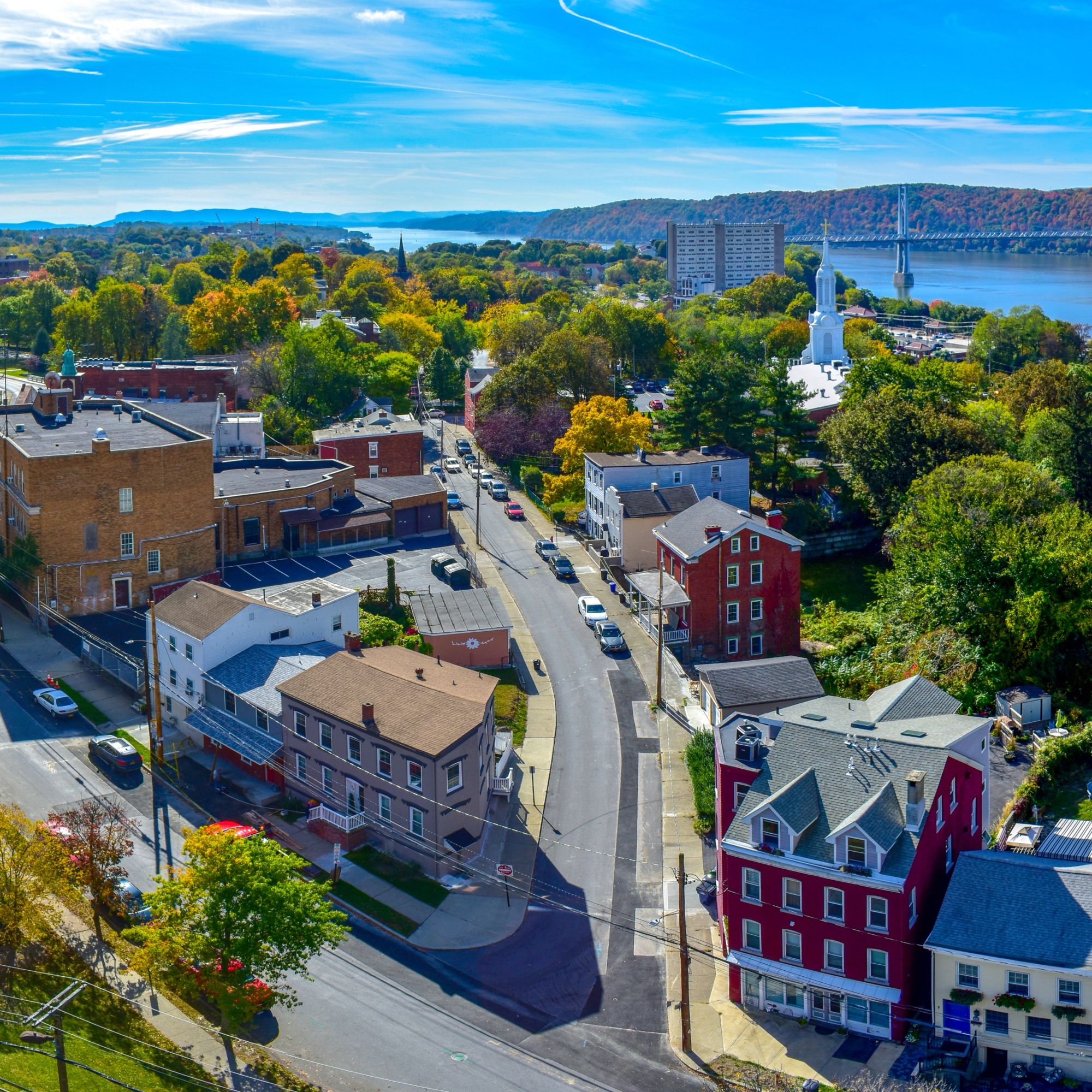 Poughkeepsie View From Walk Over The Hudson