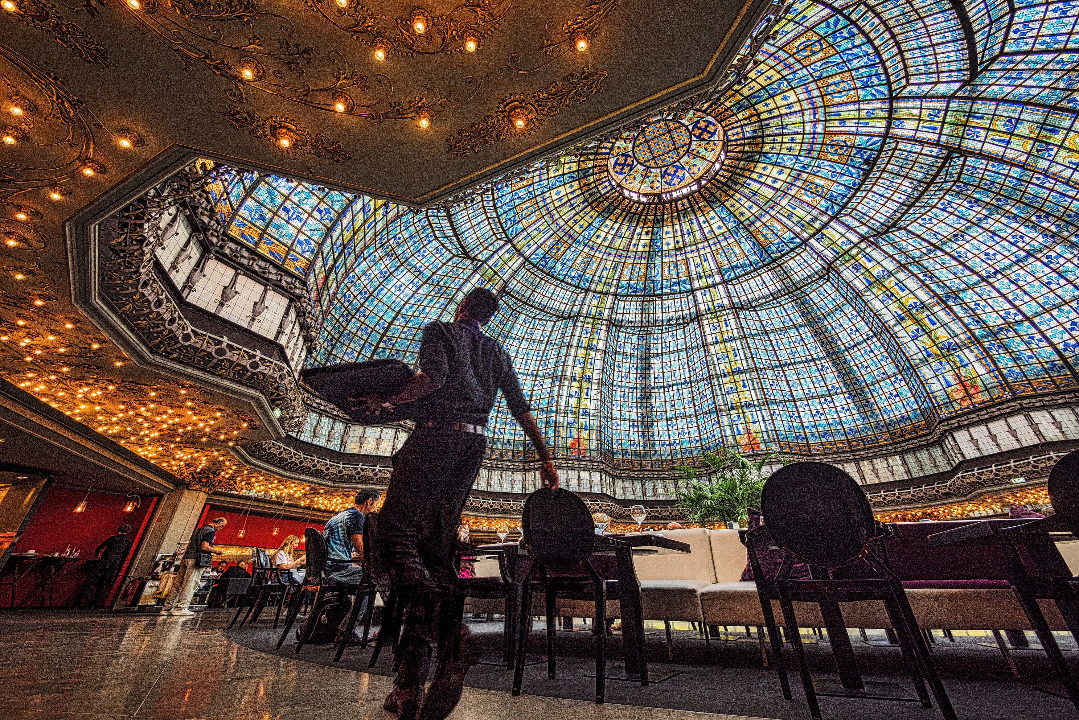 The cupola dome of Galeries Lafayette in Paris, France