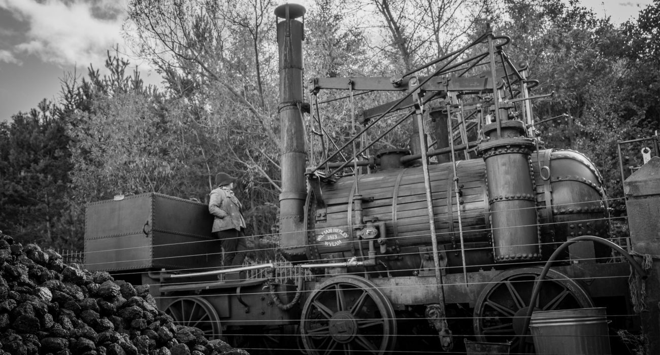Puffing Billy replica coal fired steam train