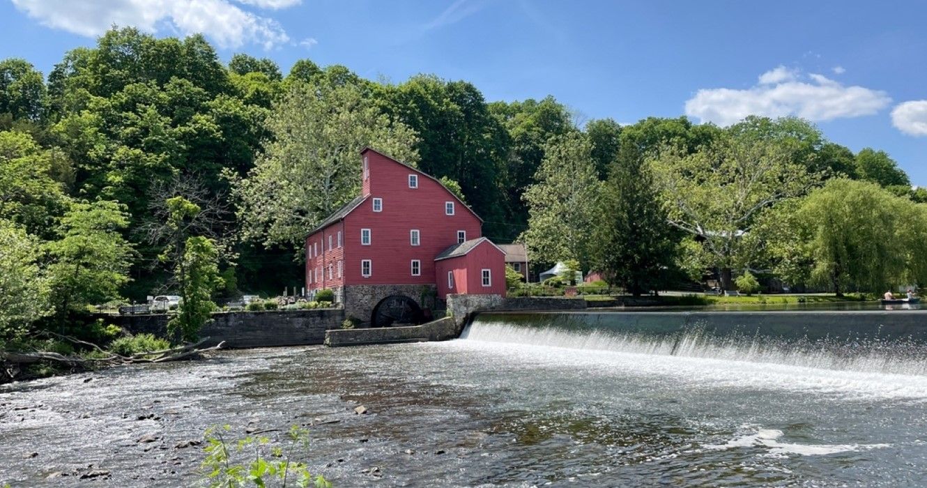 Red Mill on the river in Clinton, New Jersey